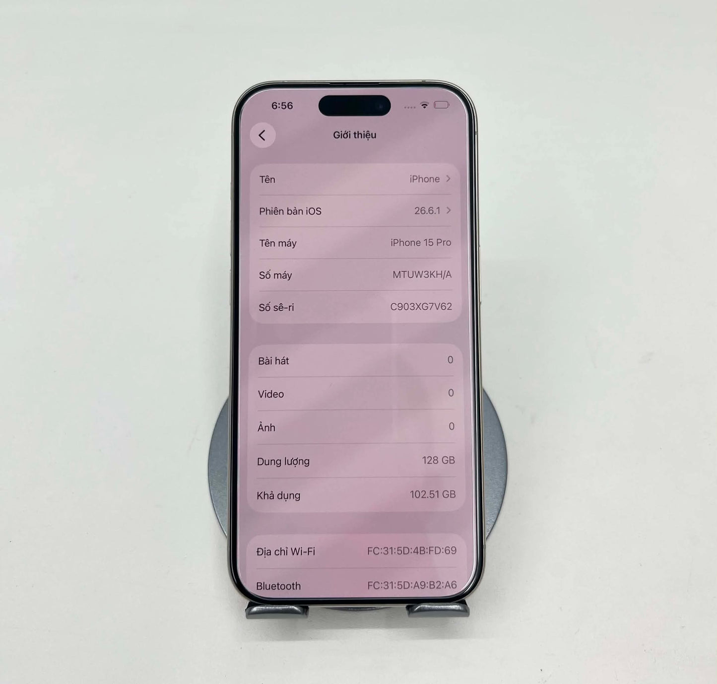 IPhone 15 Pro 128gb Màu trắng - pin 88% - 43930- a-