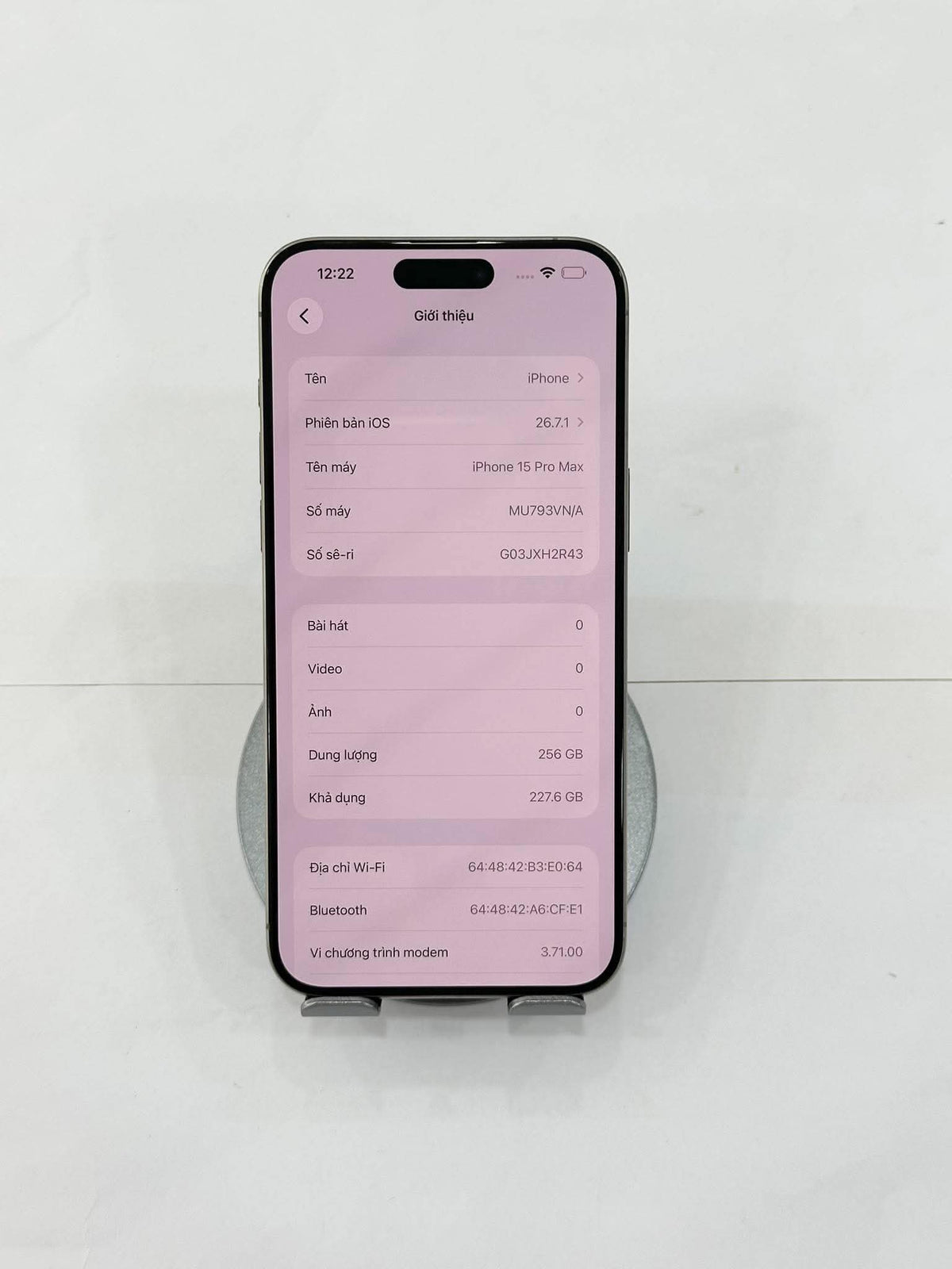 IPhone 15 Promax 256gb Màu Titan - Pin 86% - 30403 - a-* Teku