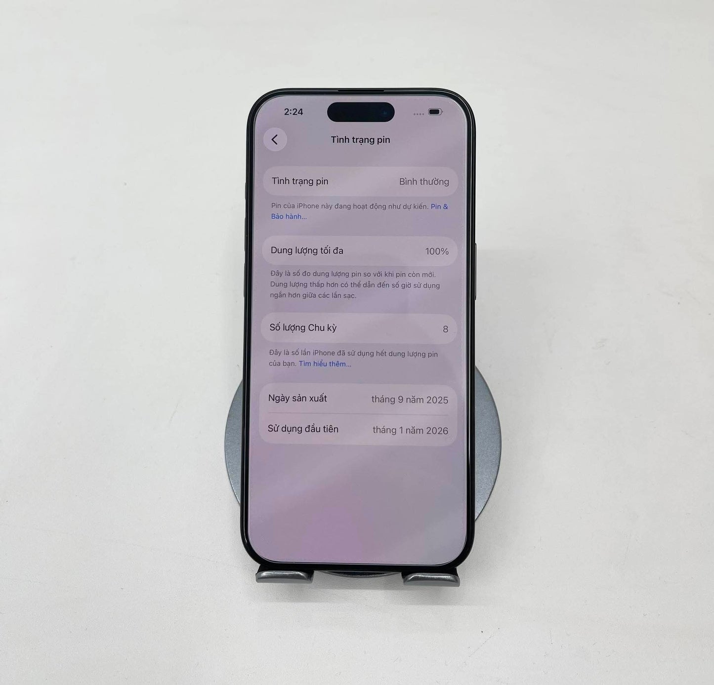 IPhone 15 Pro 256gb Màu đen Refo - Pin 100% sạc 8 lần - 02625