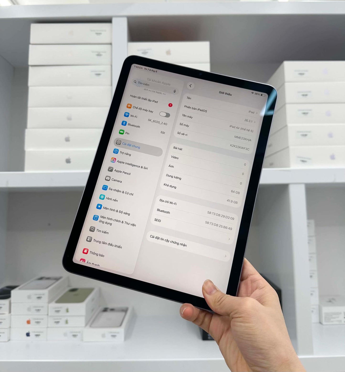 Ipad Air 5 64gb Màu Tím- Pin 86% - KWF3C A-*