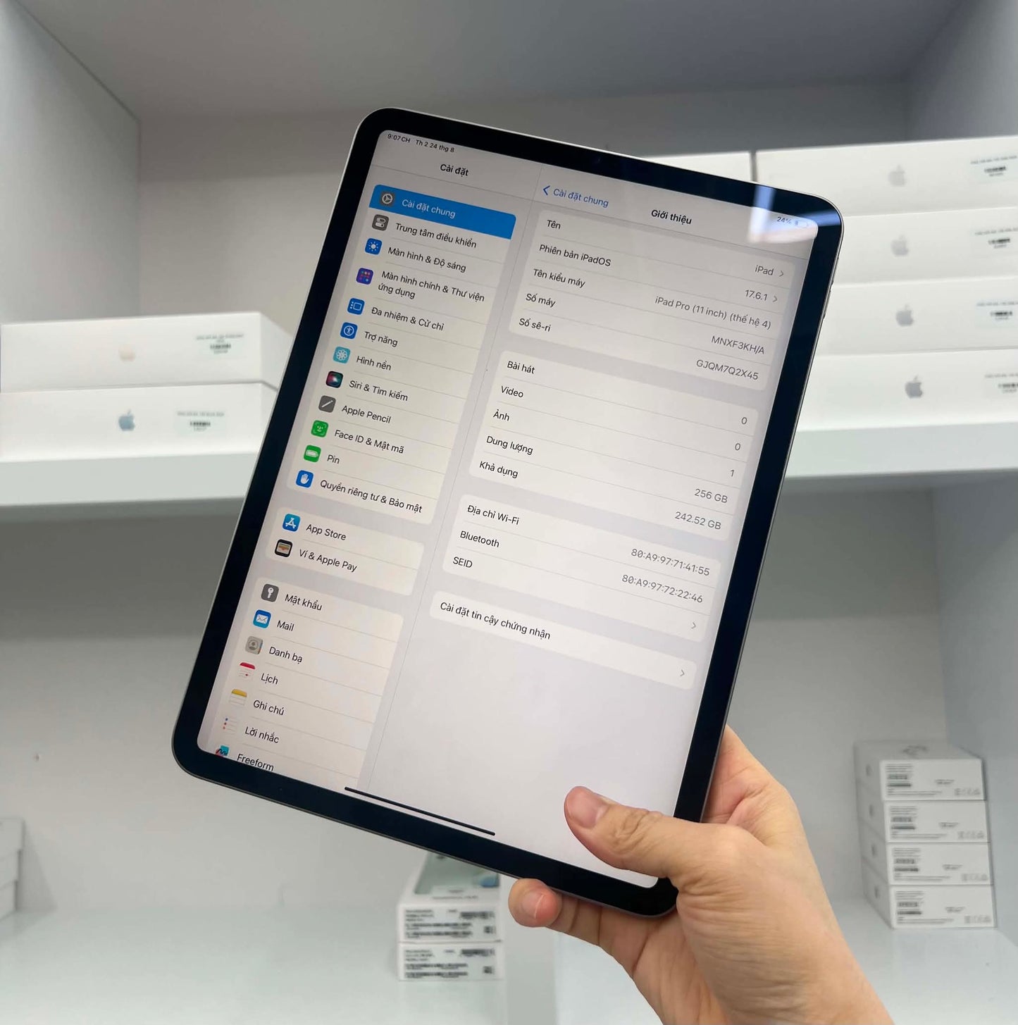 IPad Pro M2 bản 256GB Màu xám - Pin 100% sạc 50 lần - Q2X45 - a-