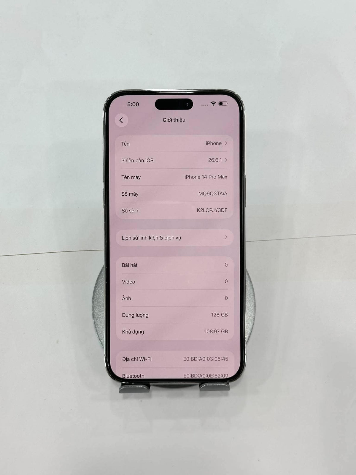 IPhone 14 ProMax 128GB Màu trắng - Thay Pin 100% - 15725 - A-* Teku