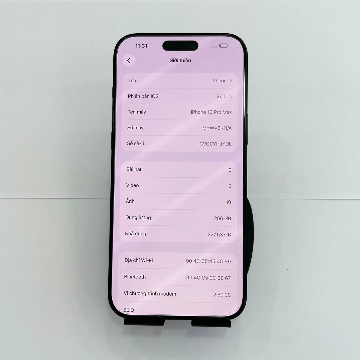 IPhone 16 Promax 256gb màu Đen - Pin 86% - 16323 Busan