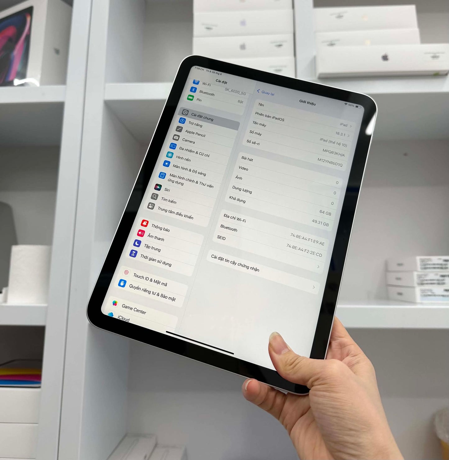 Ipad Gen 10 64gb màu bạc - Pin 100% - 06D1Q
