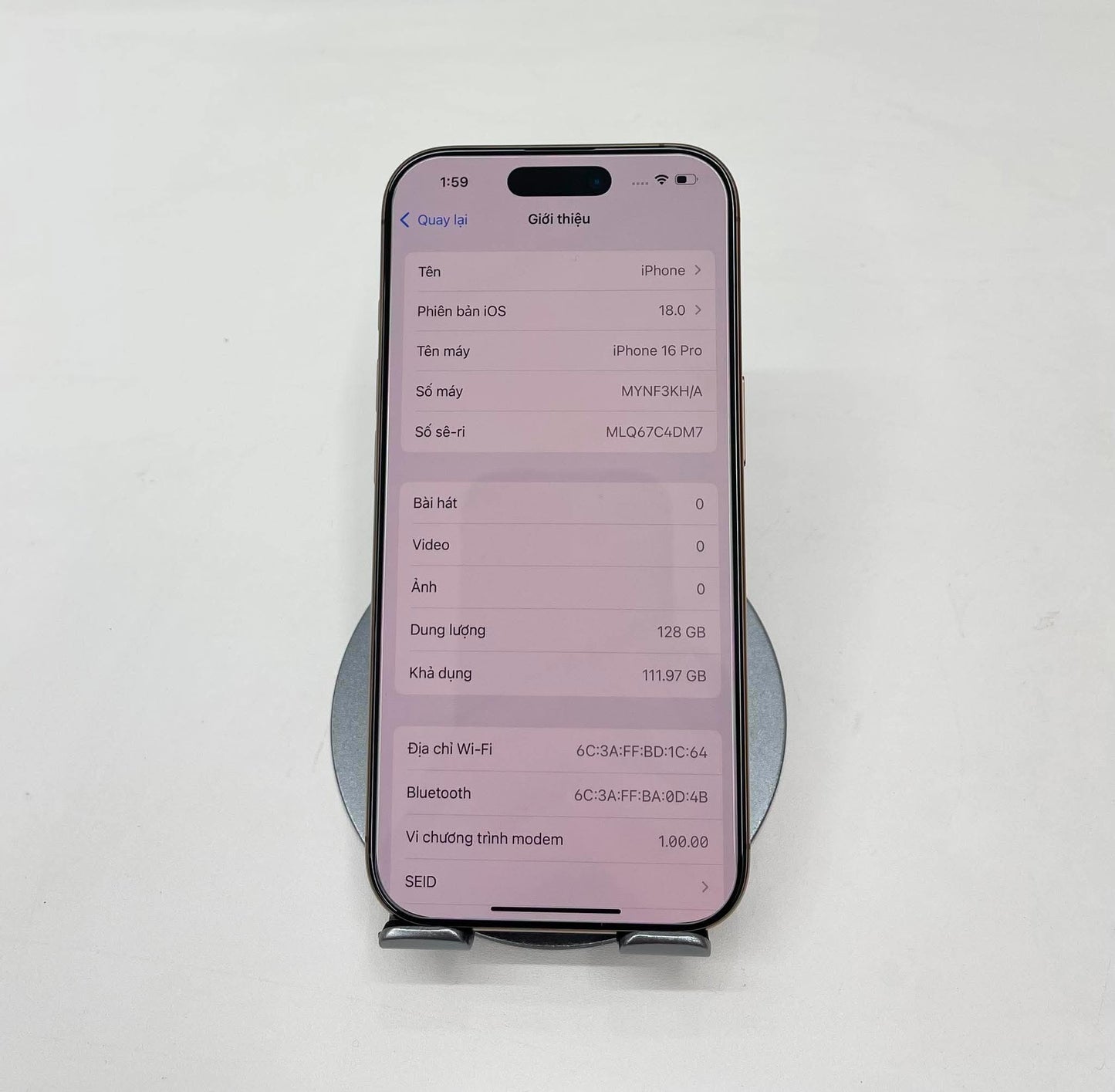 IPhone 16 Pro 128gb Màu Vàng - Pin 100% sạc 7 lần - 91377