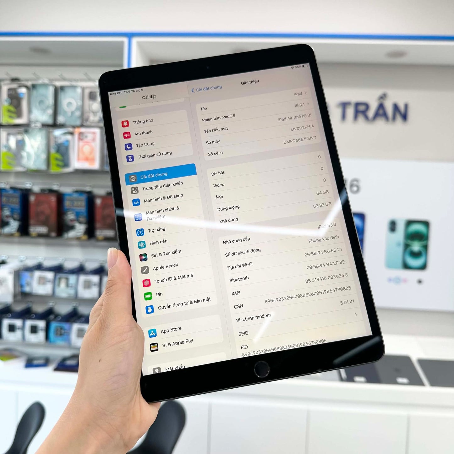 IPad Air 3 64gb Xám - Pin 81% - 7LMVY A-*