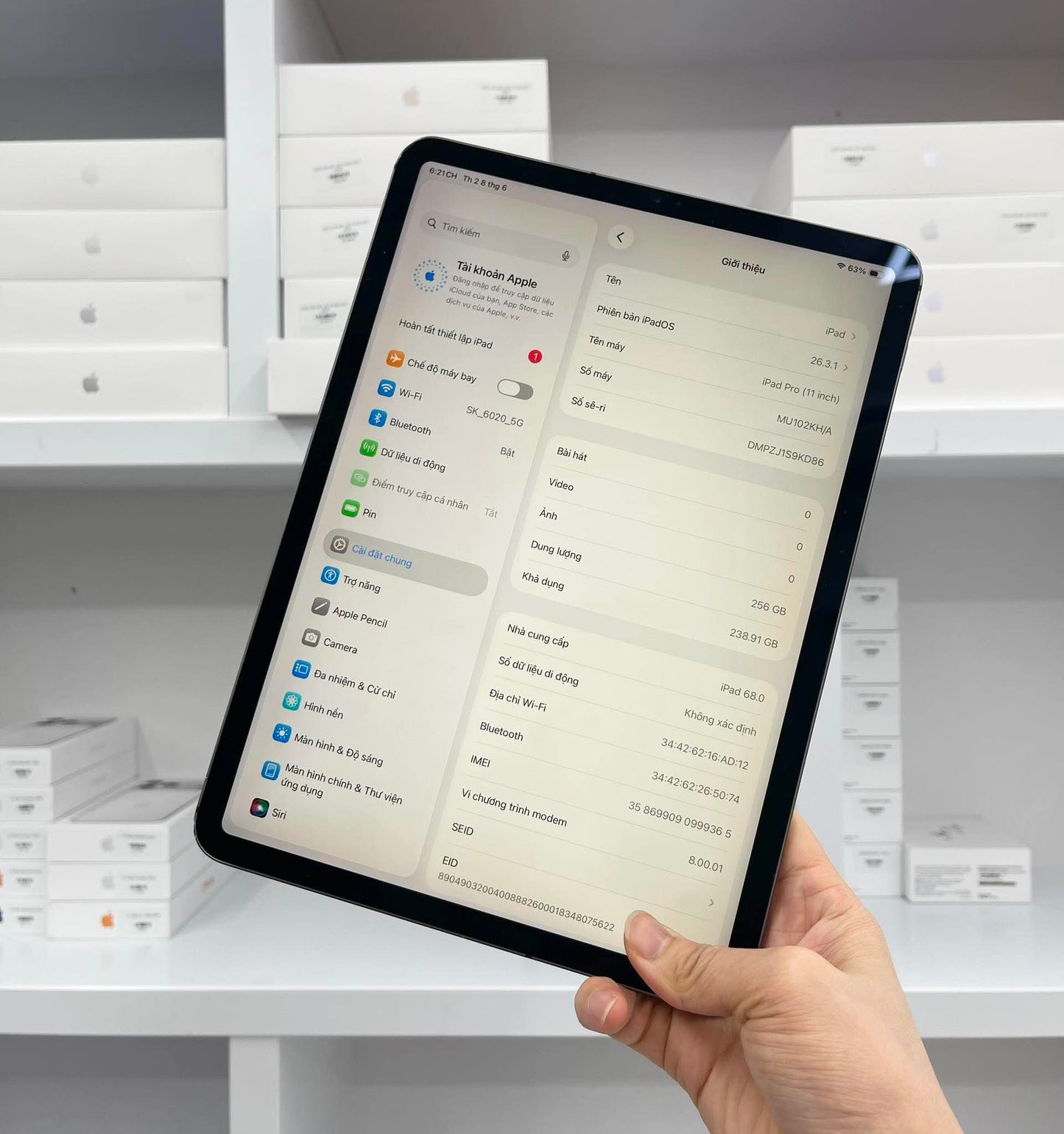 IPAD Pro 2018 256GB Màu Xám bản Sim - Pin 88% - 9KD86 A-*