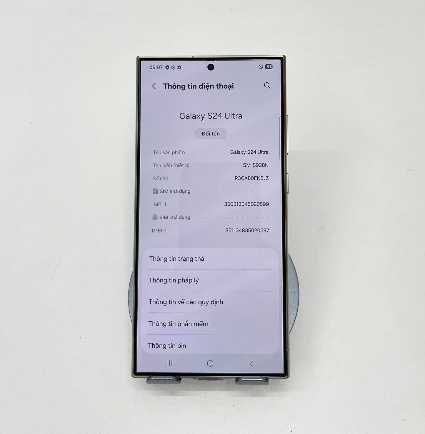 SamSung S24 Ultra 256gb Màu Titan - 20599