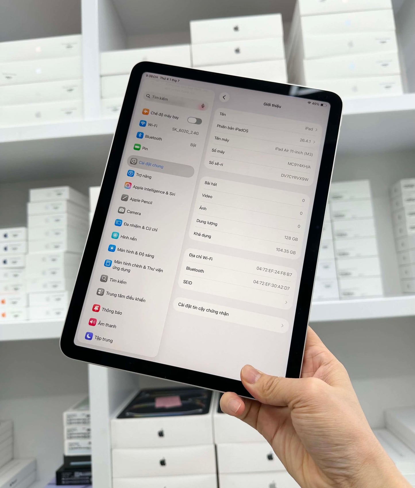 Ipad Air M3 128gb Màu starlight - Pin 100% - W71DF -A-