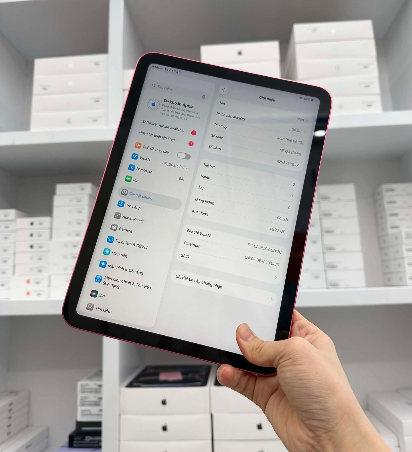 IPAD GEN 10 64gb Màu Hồng - Pin 90% - 3K9JX