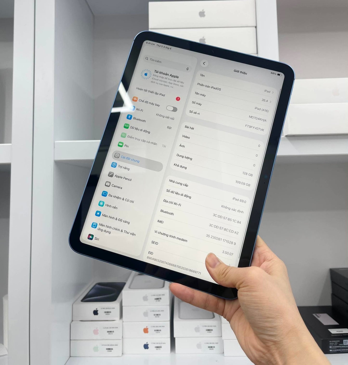 IPad Gen 11 bản 128GB Màu Xanh dương - Pin 100% - V0TVK TEKU