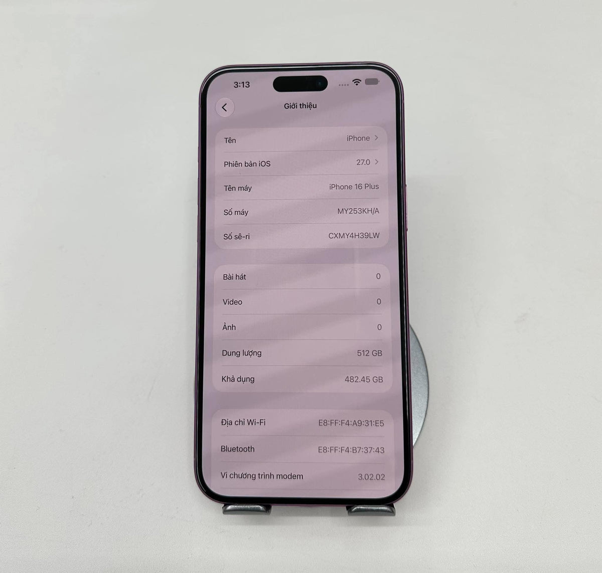 IPhone 16 Plus 512gb Màu hồng - Pin 100% - 38974 - a-
