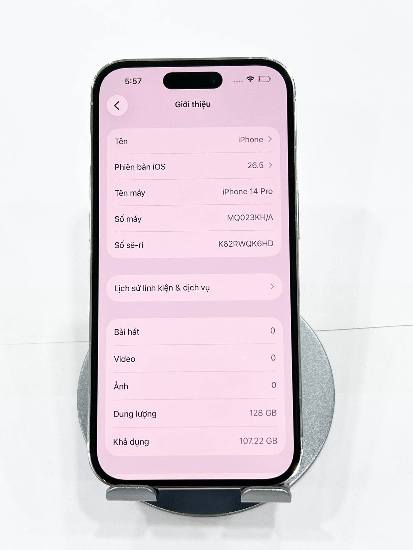 Iphone 14 Pro 128gb màu Trắng - Pin thay CH 99 -45430 - A- Teku
