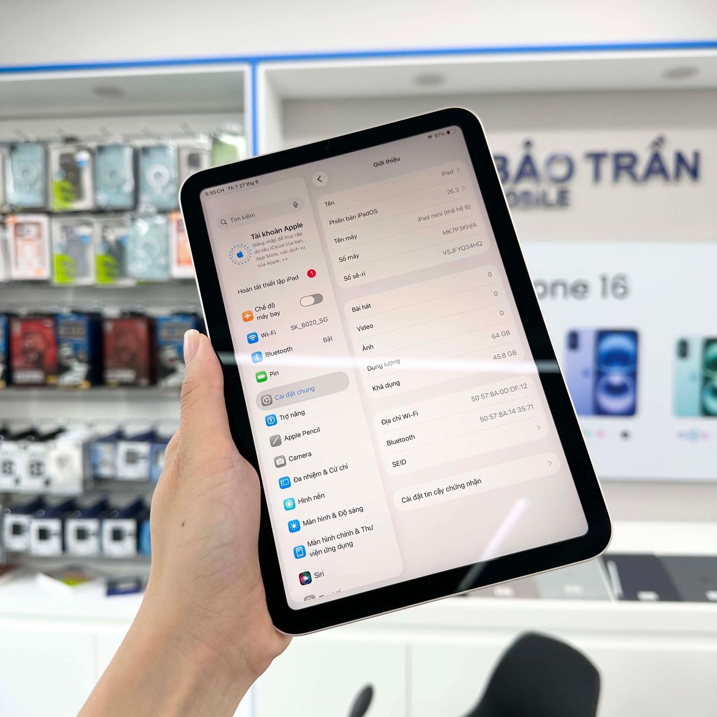 IPad Mini 6 bản 64GB Màu Starlight - Pin 93% - Q34HQ