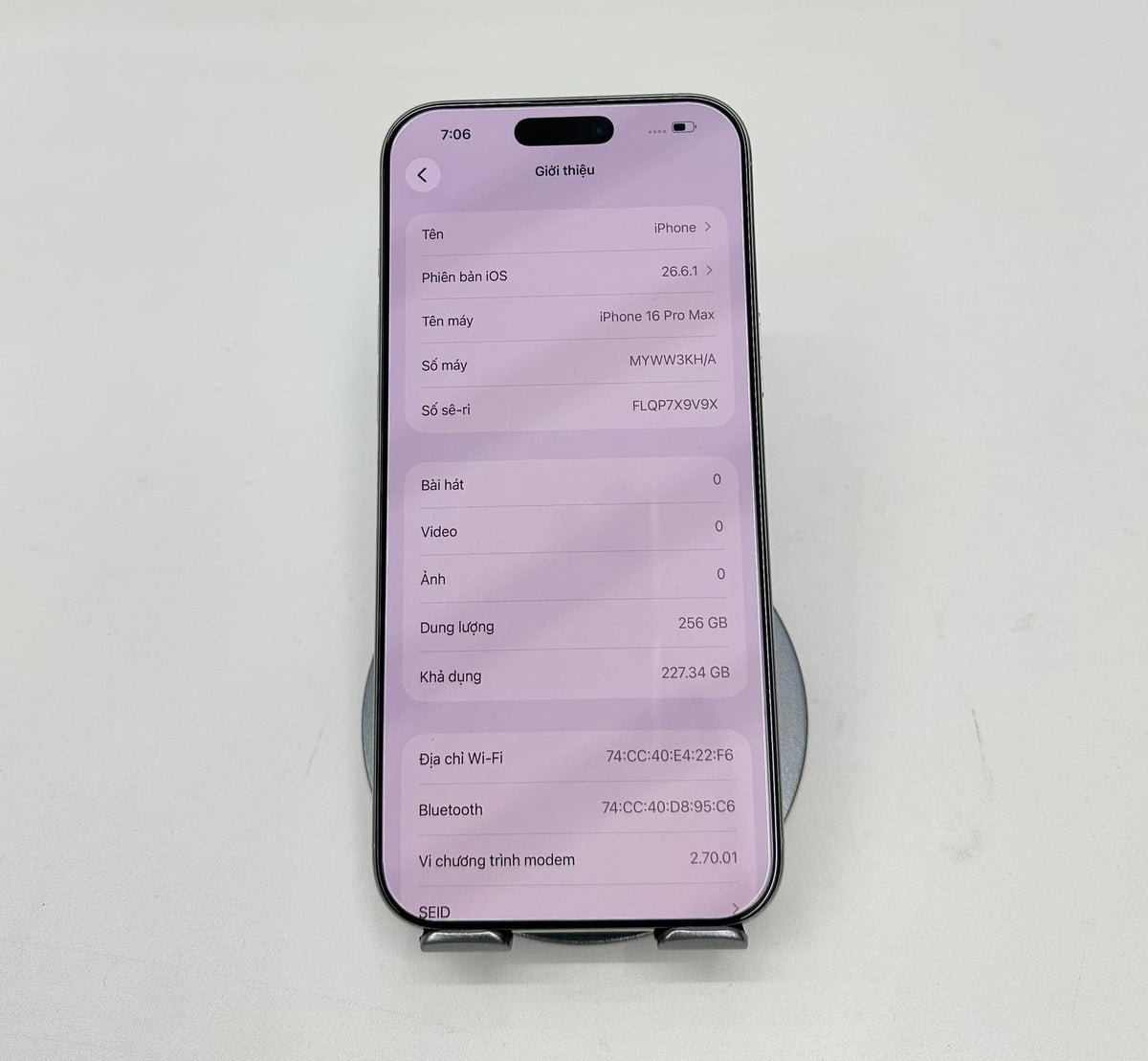 IPhone 16 ProMax 256gb Màu trắng - Pin 96% - 74063 - a-