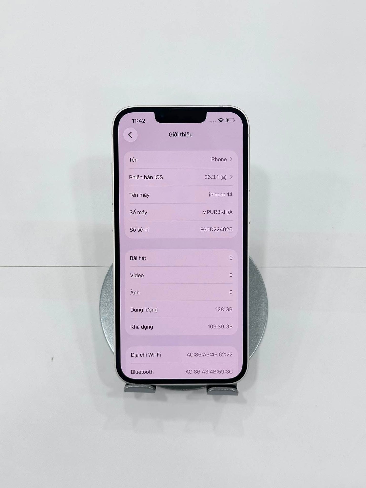 IPhone 14 bản 128gb Màu trắng - Pin 95% - 36249 - a- Teku