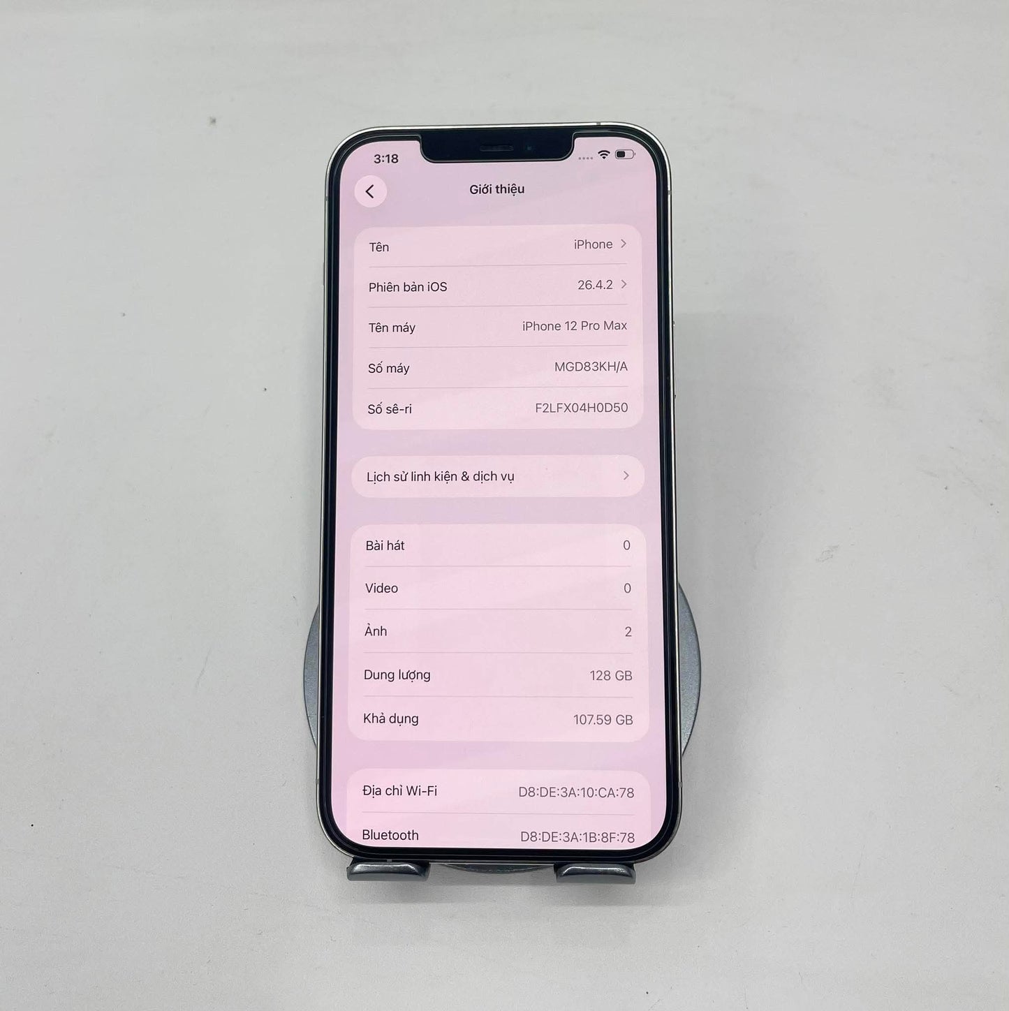 IPhone 12 ProMax 128gbMàu trắng - Pin thay mới 100% - 95786 A-*