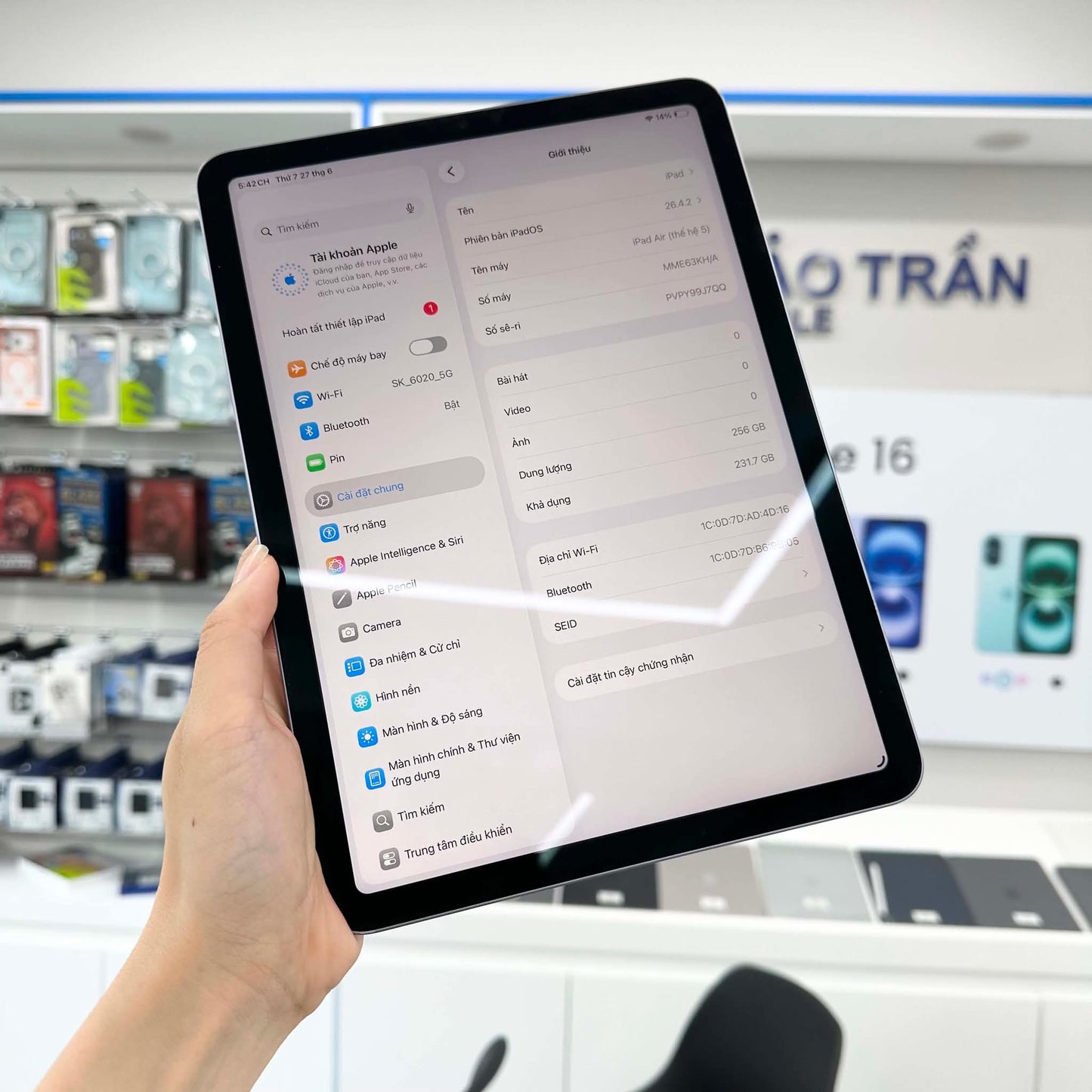 Ipad Air 5 256gb Màu Tím- Pin 82% - 9J7QQ A-*