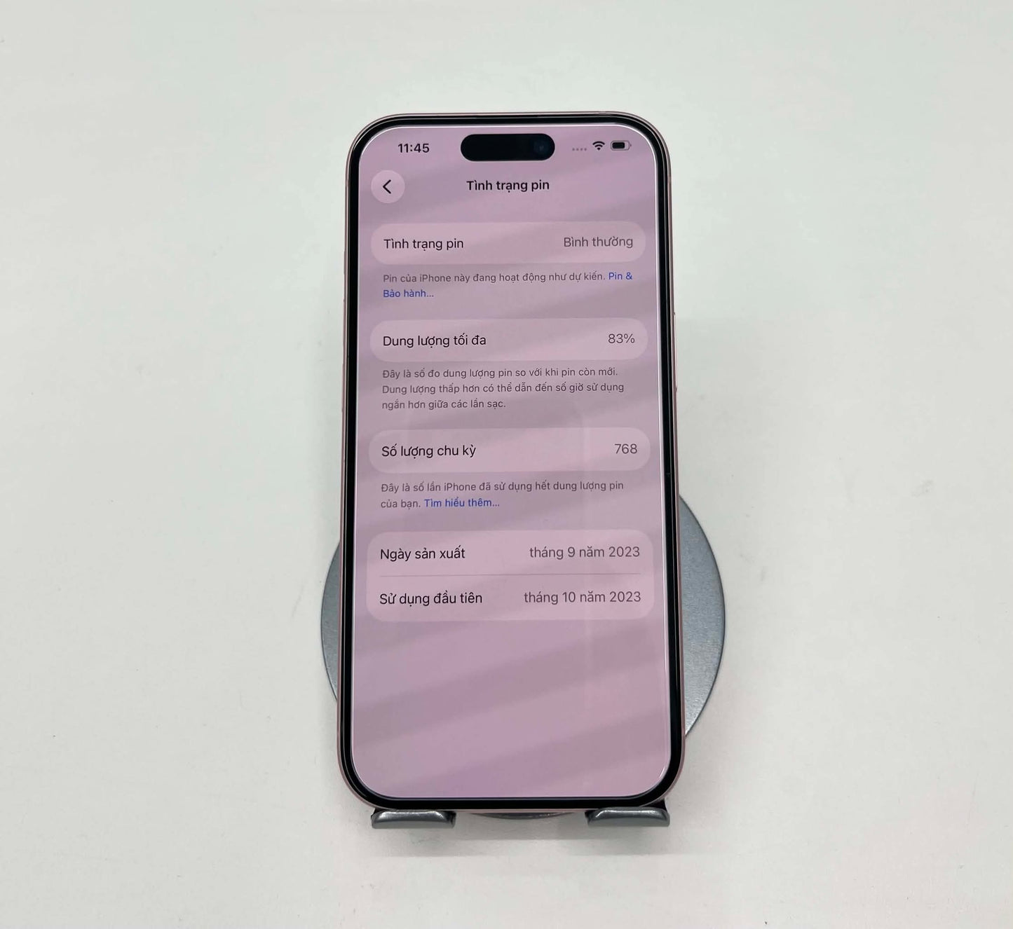 IPhone 15 bản 128gb Màu Hồng - 83% - 16390 -a -*