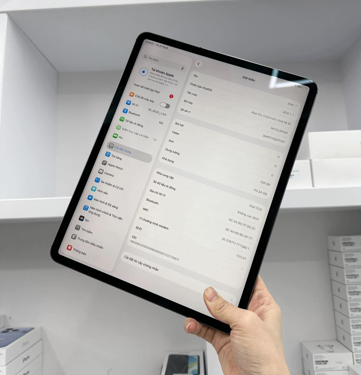 IPad Pro 2020 bản 128GB Màu xám 12.9inch- 73981 - a-*