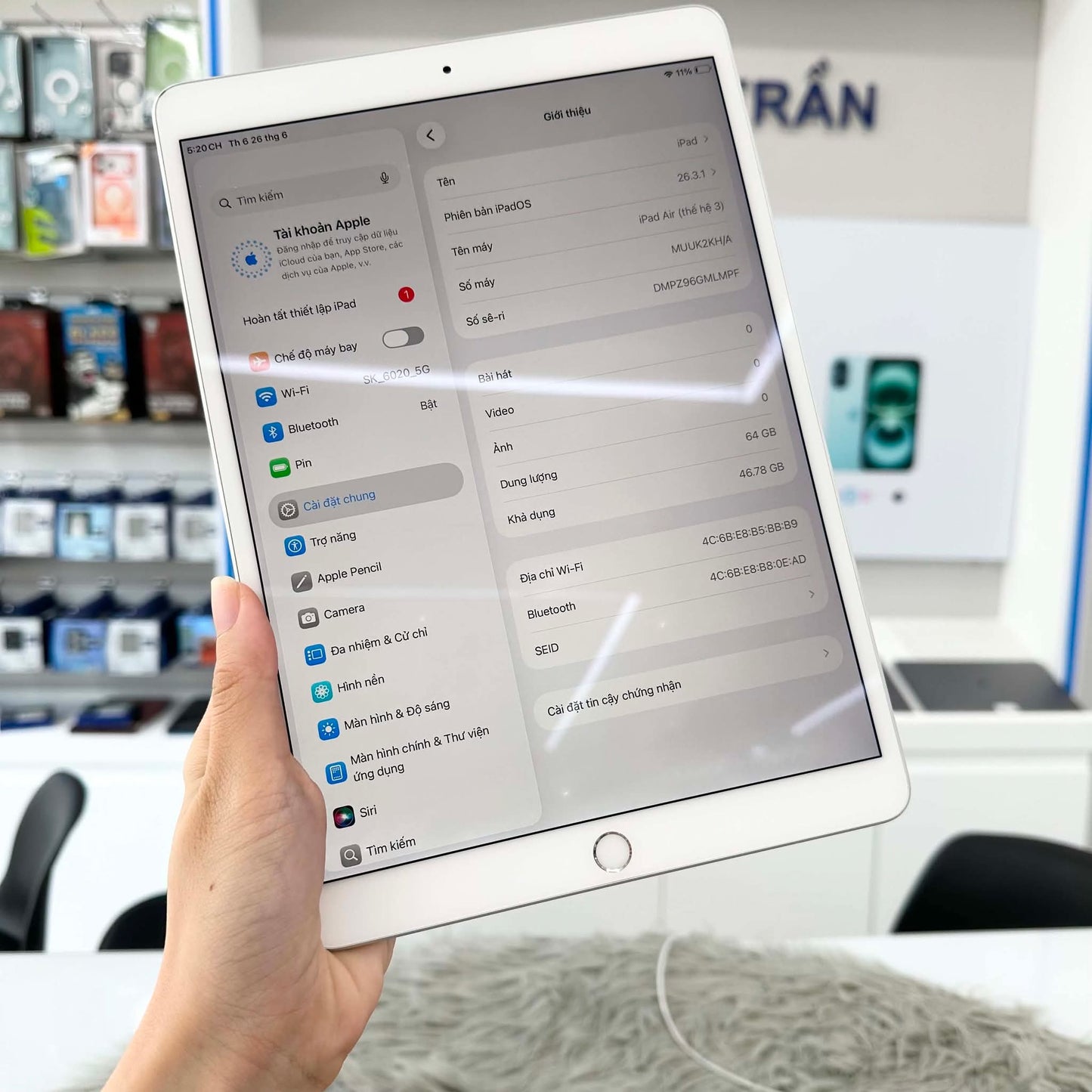 IPad Air 3 64gb Bạc - Pin 82% - MLMPF A-*