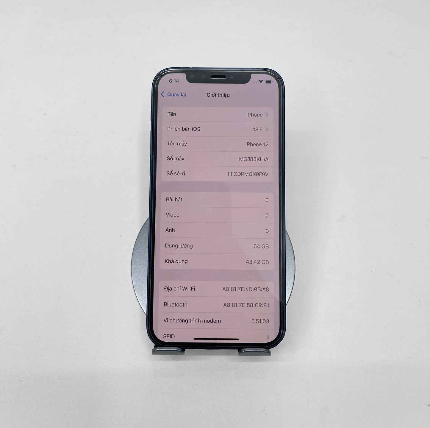 IPhone 12 bản 64gb Màu Blue - Pin 84% - 14204 A-*