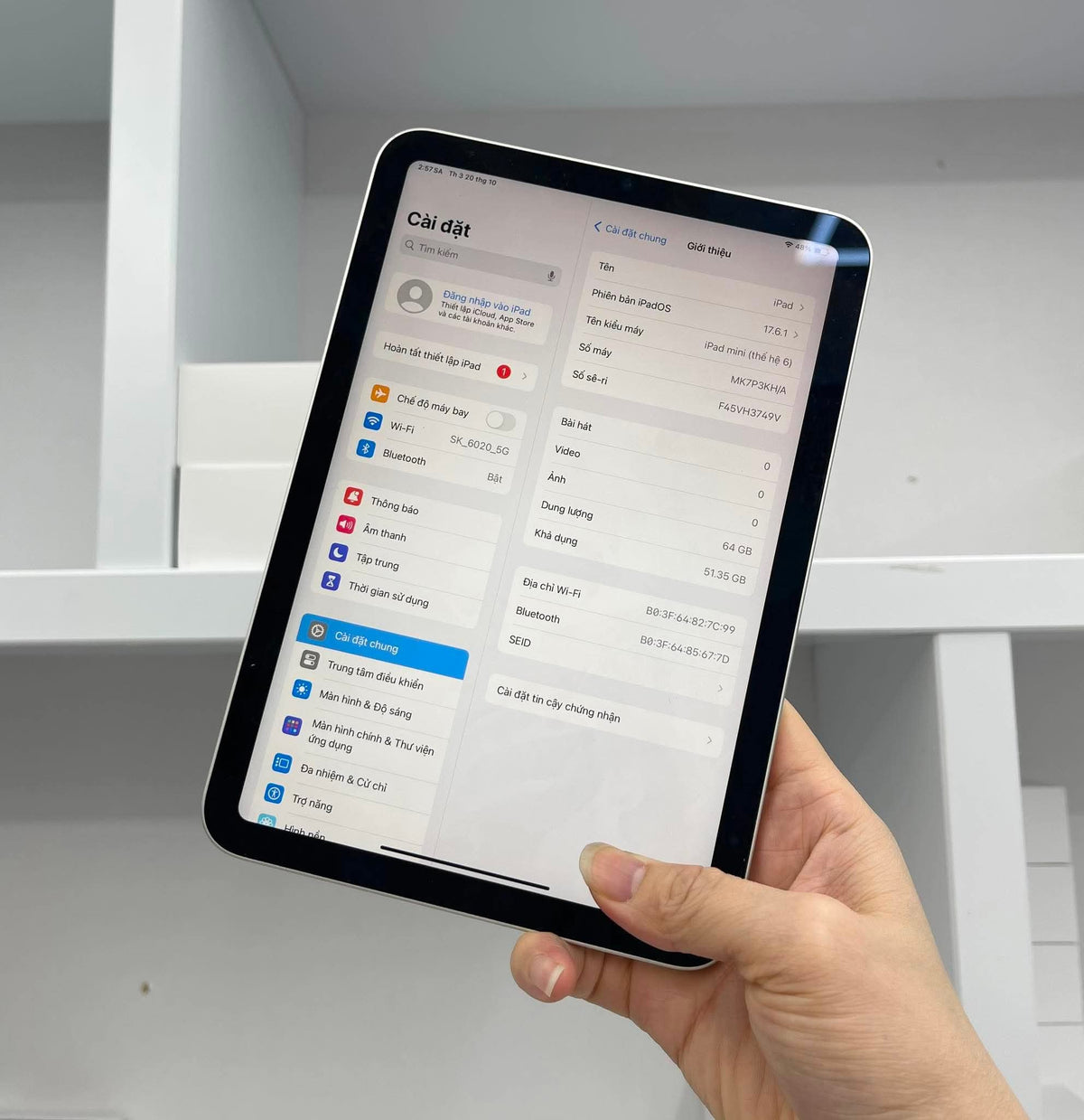 IPad Mini 6 bản 64GB Màu Starlight - Pin 90% -3749v -a -