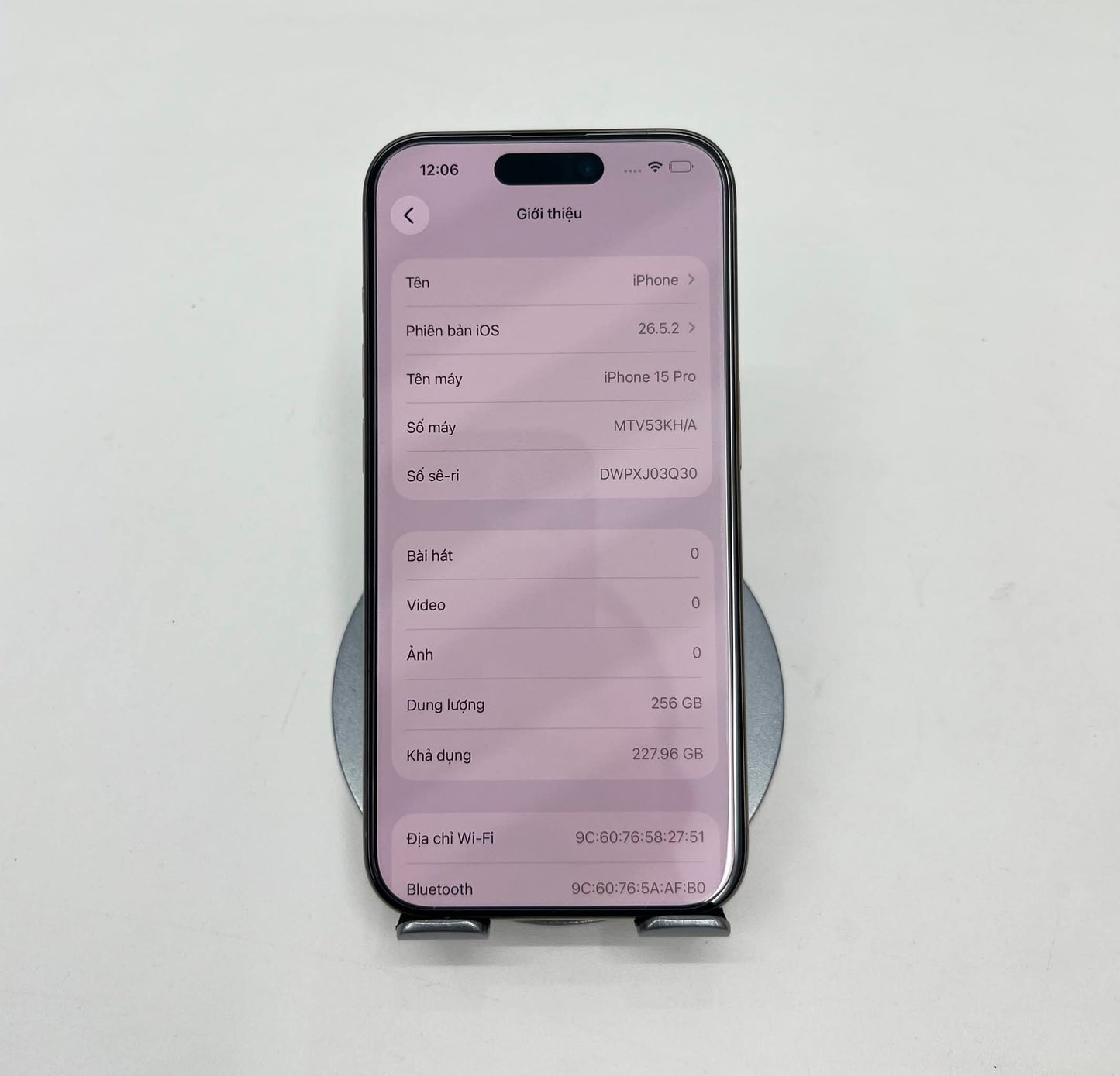 IPhone 15 Pro 256GB Màu Titan - Pin 100% - 23553 A-