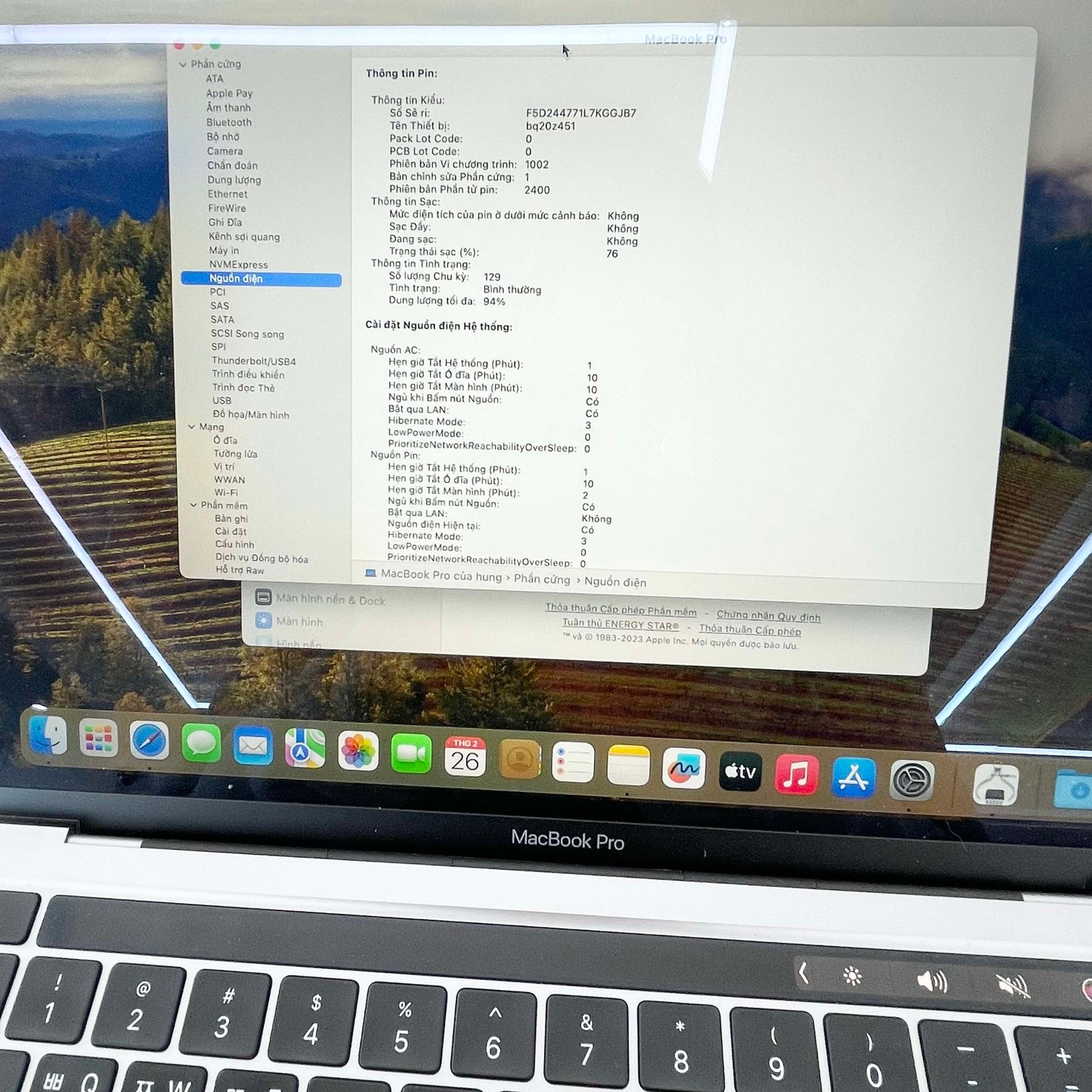 MacBook Pro M2 bản 8/512 XAM - Pin 94% - HX23P