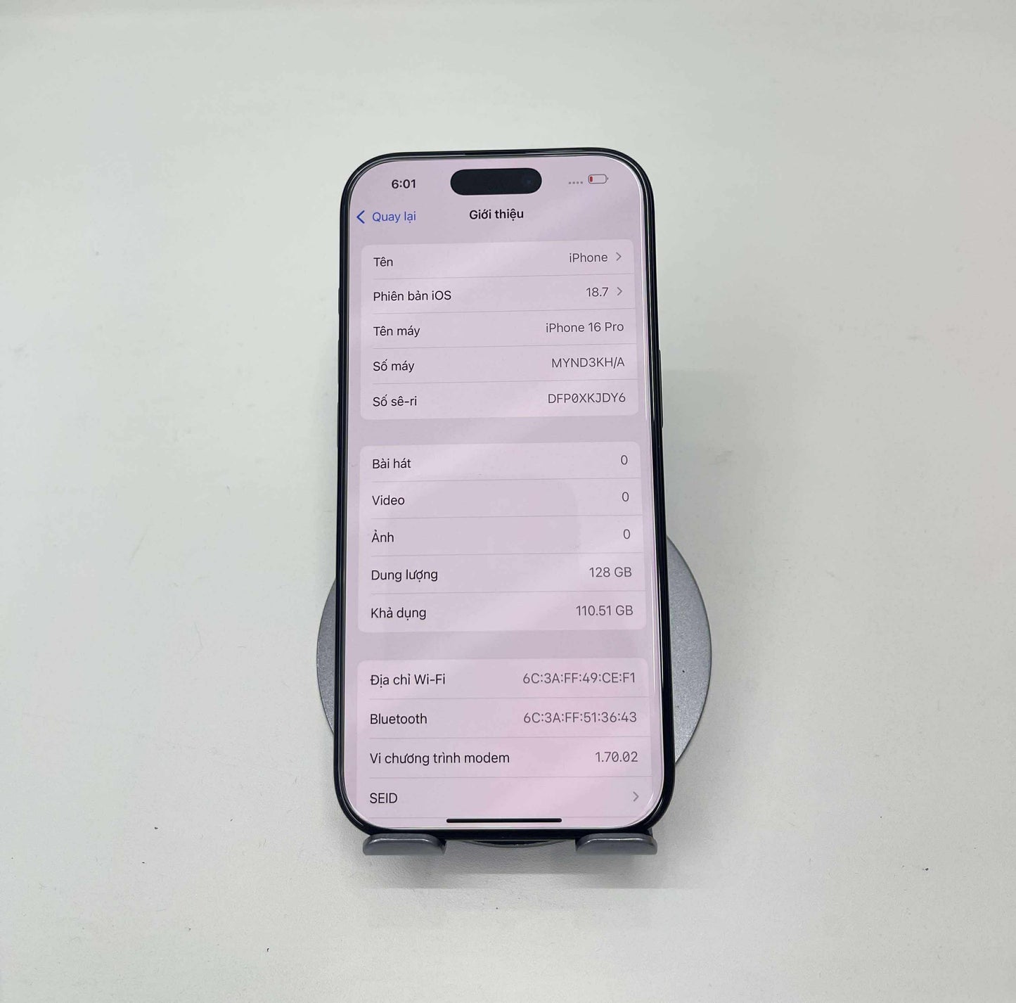 IPhone 16 Pro 128gb Màu Đen - Pin 99% - 49078