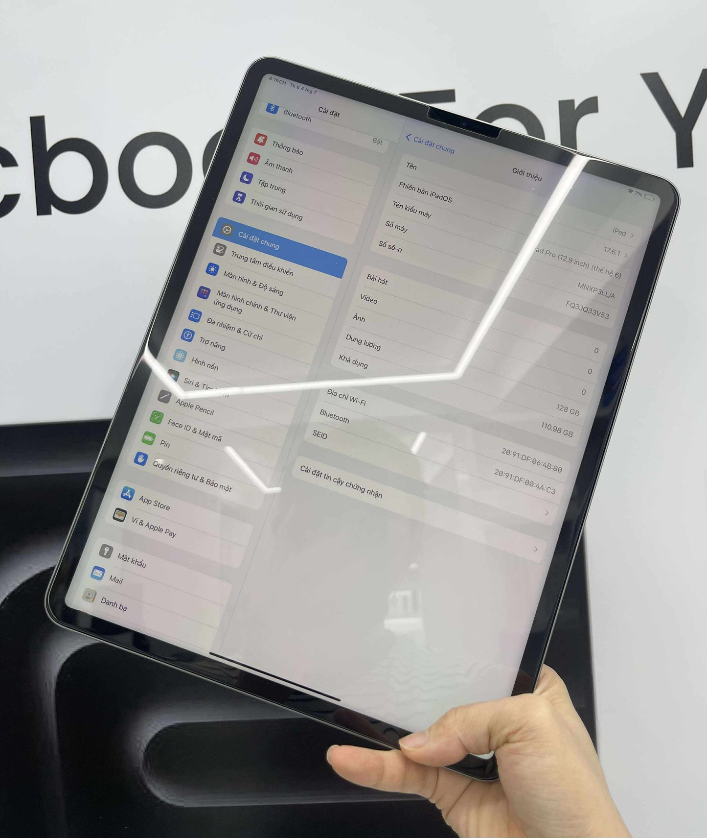 IPad Pro M2 bản 128gb Màu Xám 12.9 inch - Pin 96% - 0933V5320