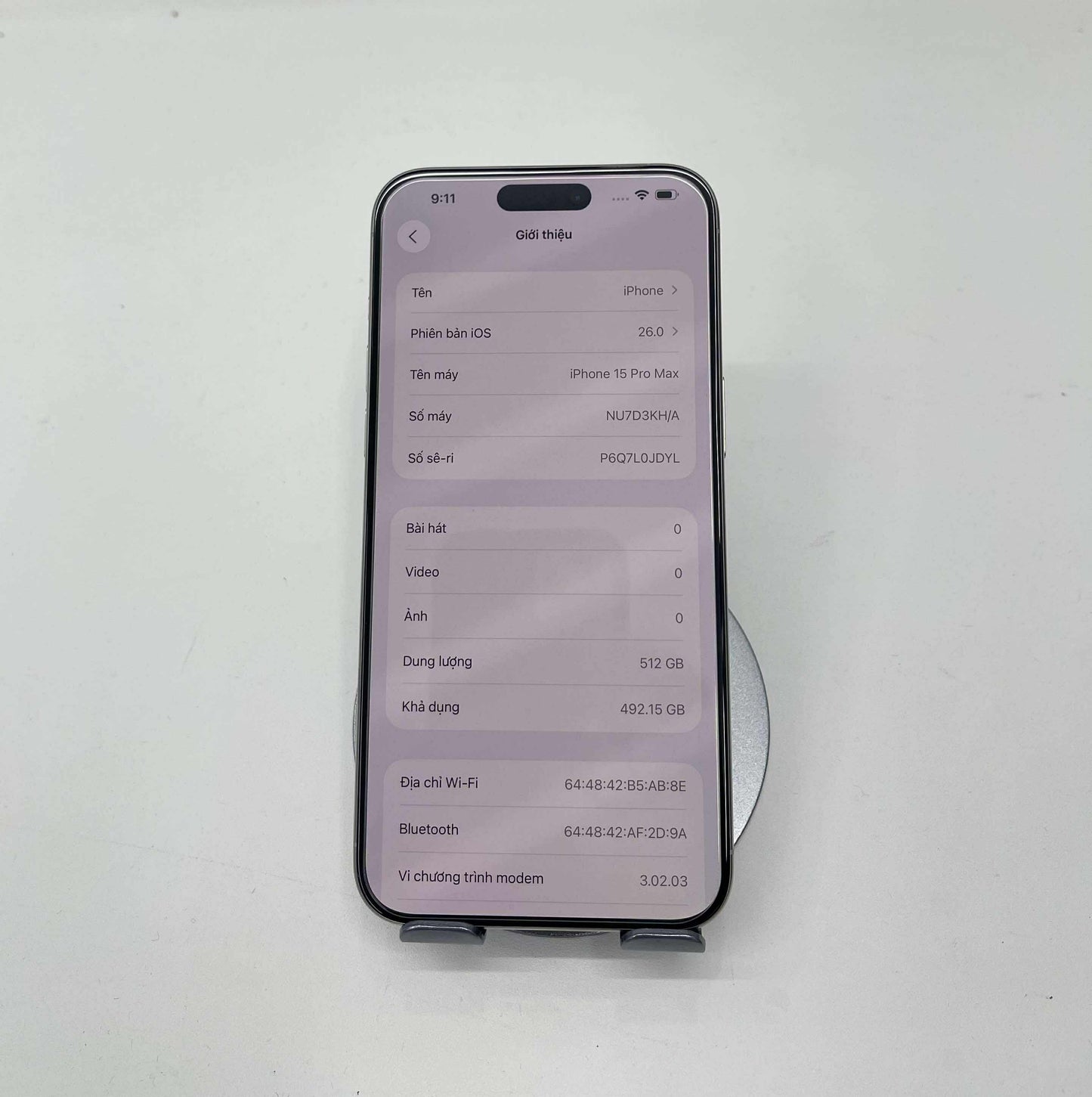 IPhone 15 ProMax 512GB Màu trắng - Pin 100% - 47115