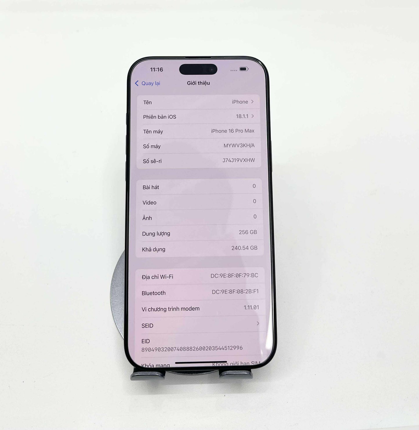 IPhone 16 ProMax 256GB Màu đen - Pin 100% sạc 5 lần - 03736