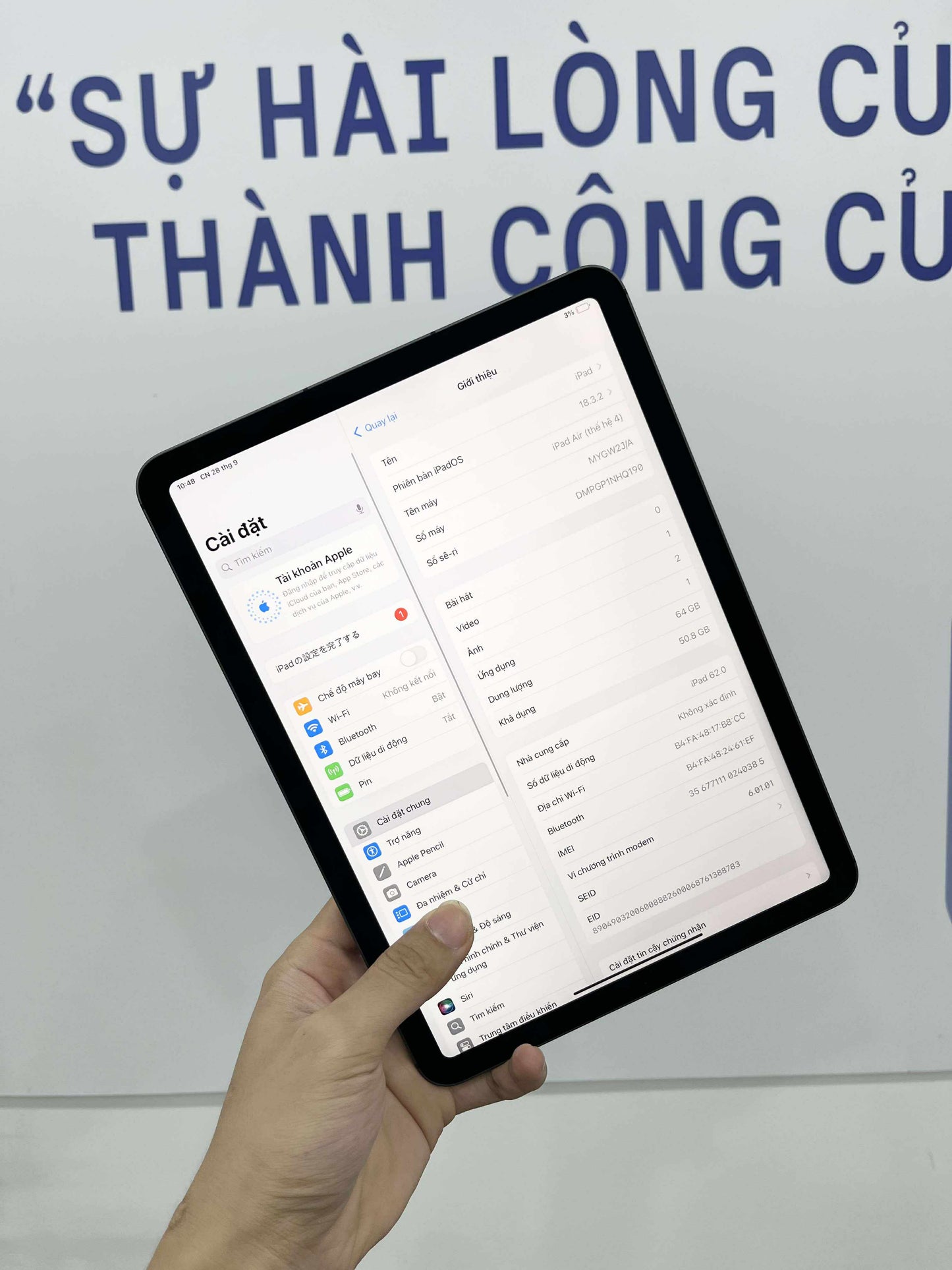 IPad Air 4 bản 64GB Màu xám - Pin 98% - NHQ190 - TEKU