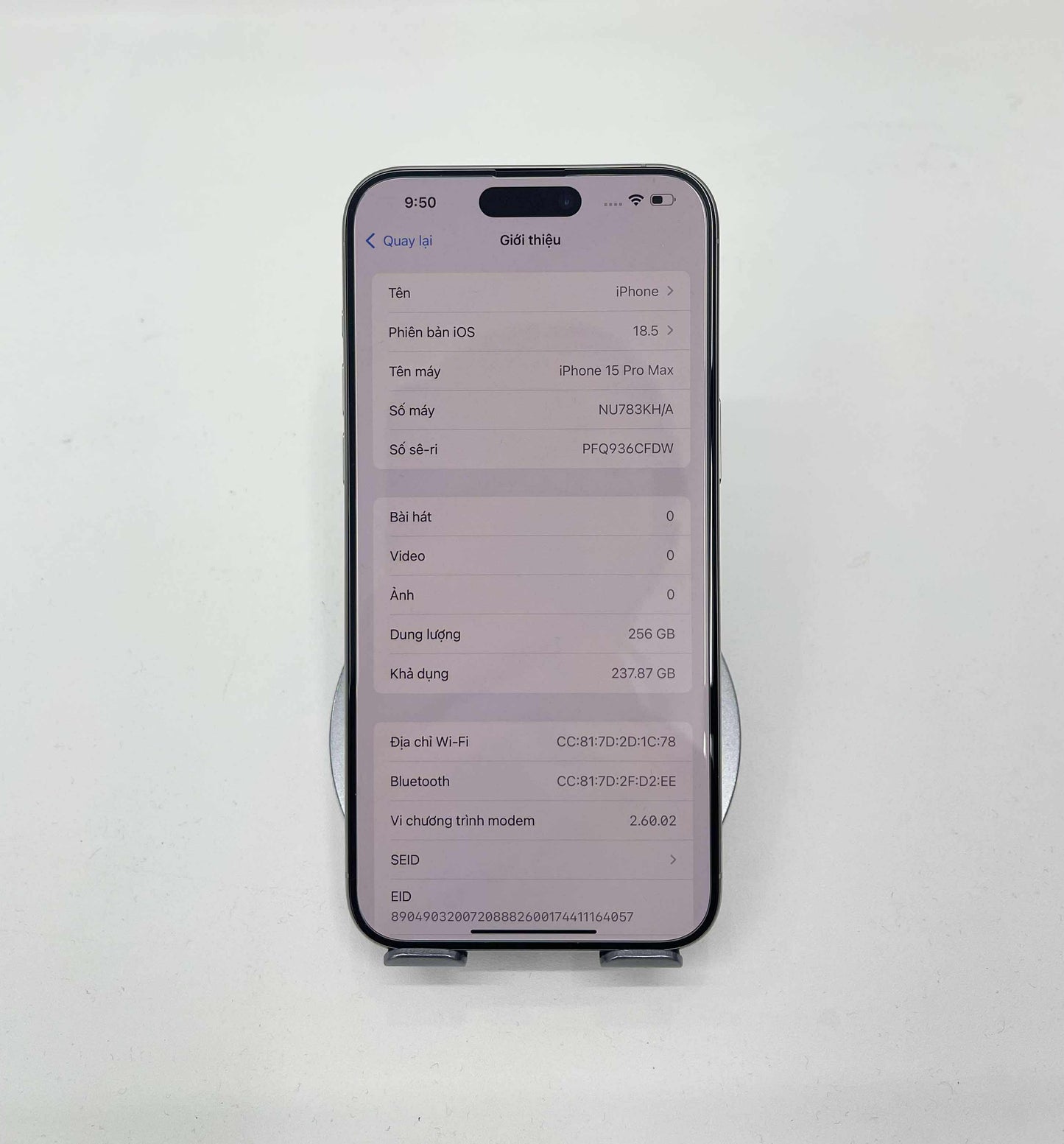 IPhone 15 Promax 256gb Màu trắng Refo- Pin 100% sạc 5 lần - 78271