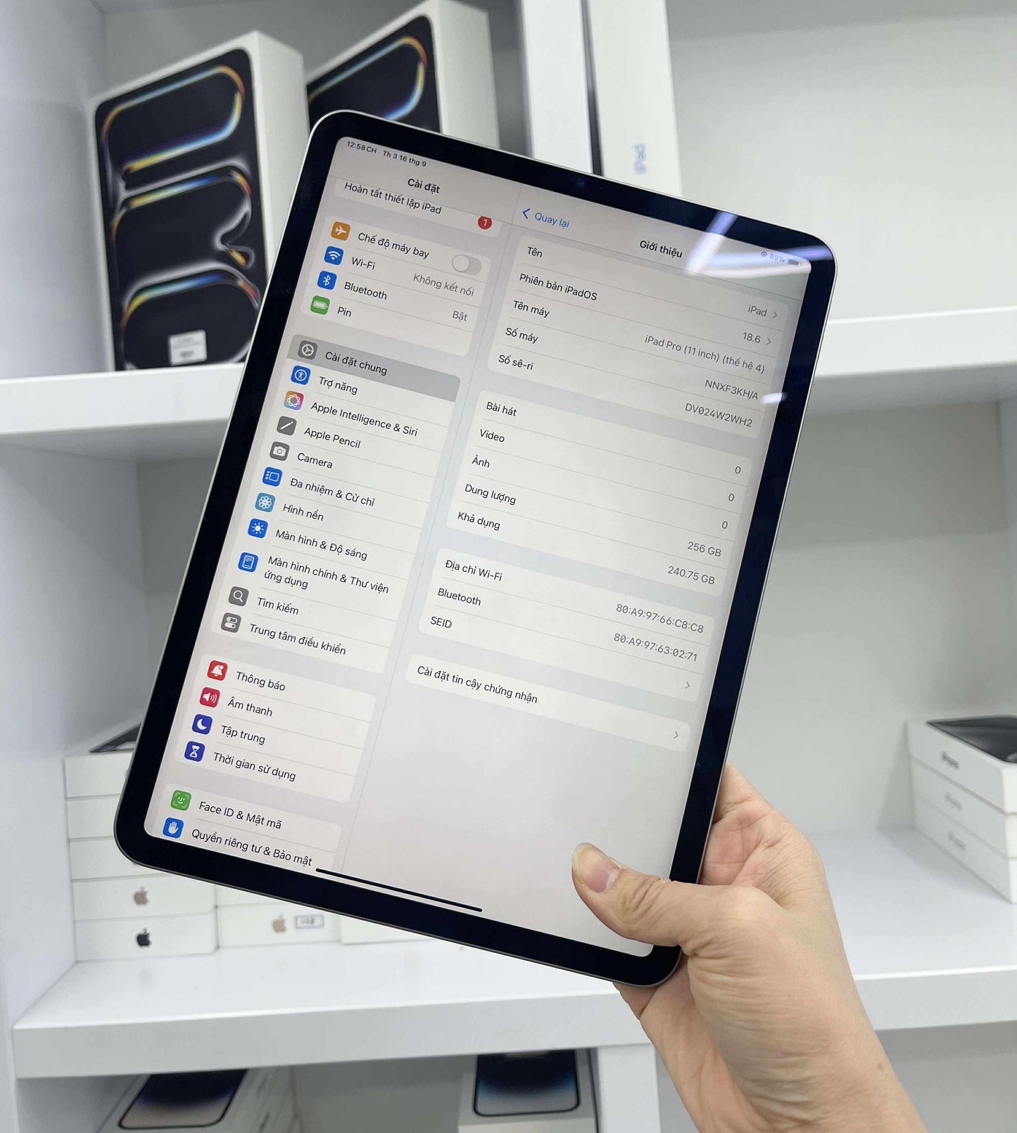 IPad Pro M2 bản 256gb Màu xám - Pin 92% - W2WH2 TEKU