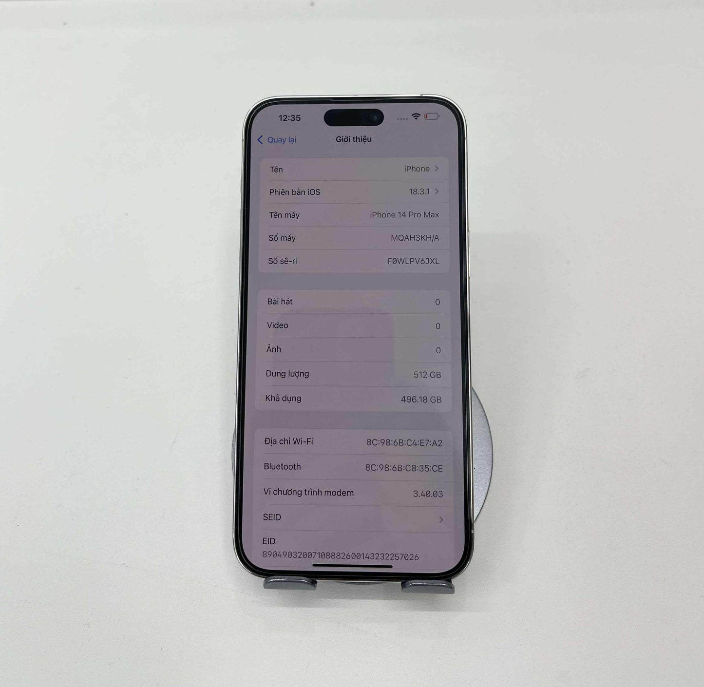 IPhone 14 Promax 512 màu Trắng - Pin 85% - 17961