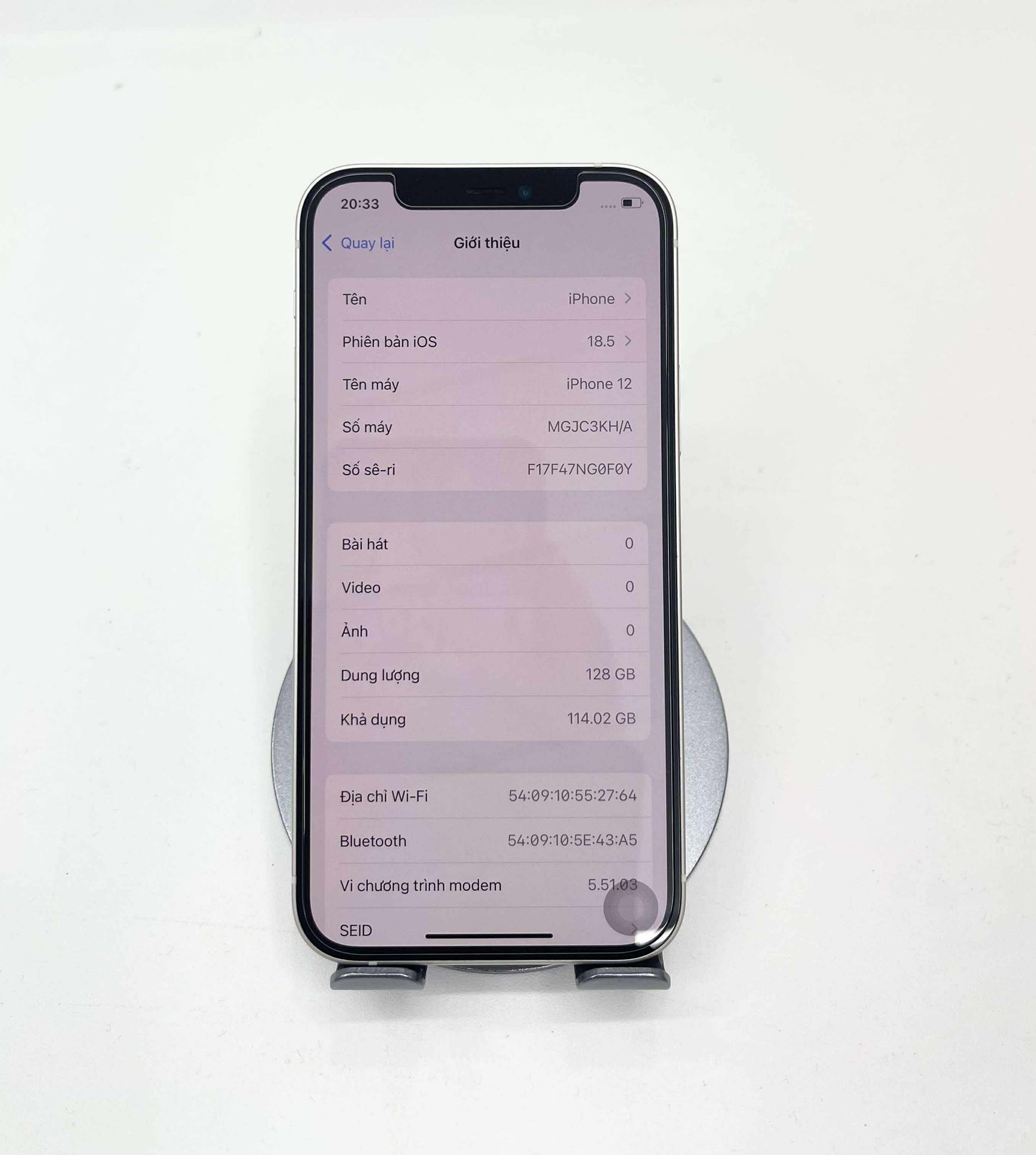 IPhone 12 bản 128gb Màu trắng - Pin 100% - 10769
