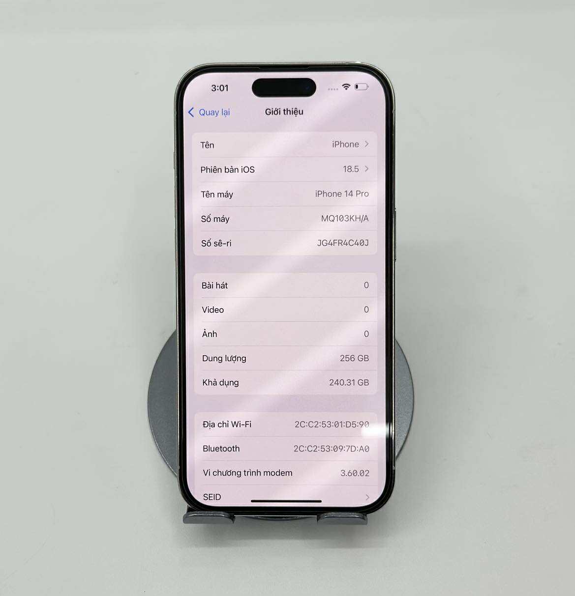 IPhone 14 Pro 256GB Màu trắng - Pin 87% - 17027