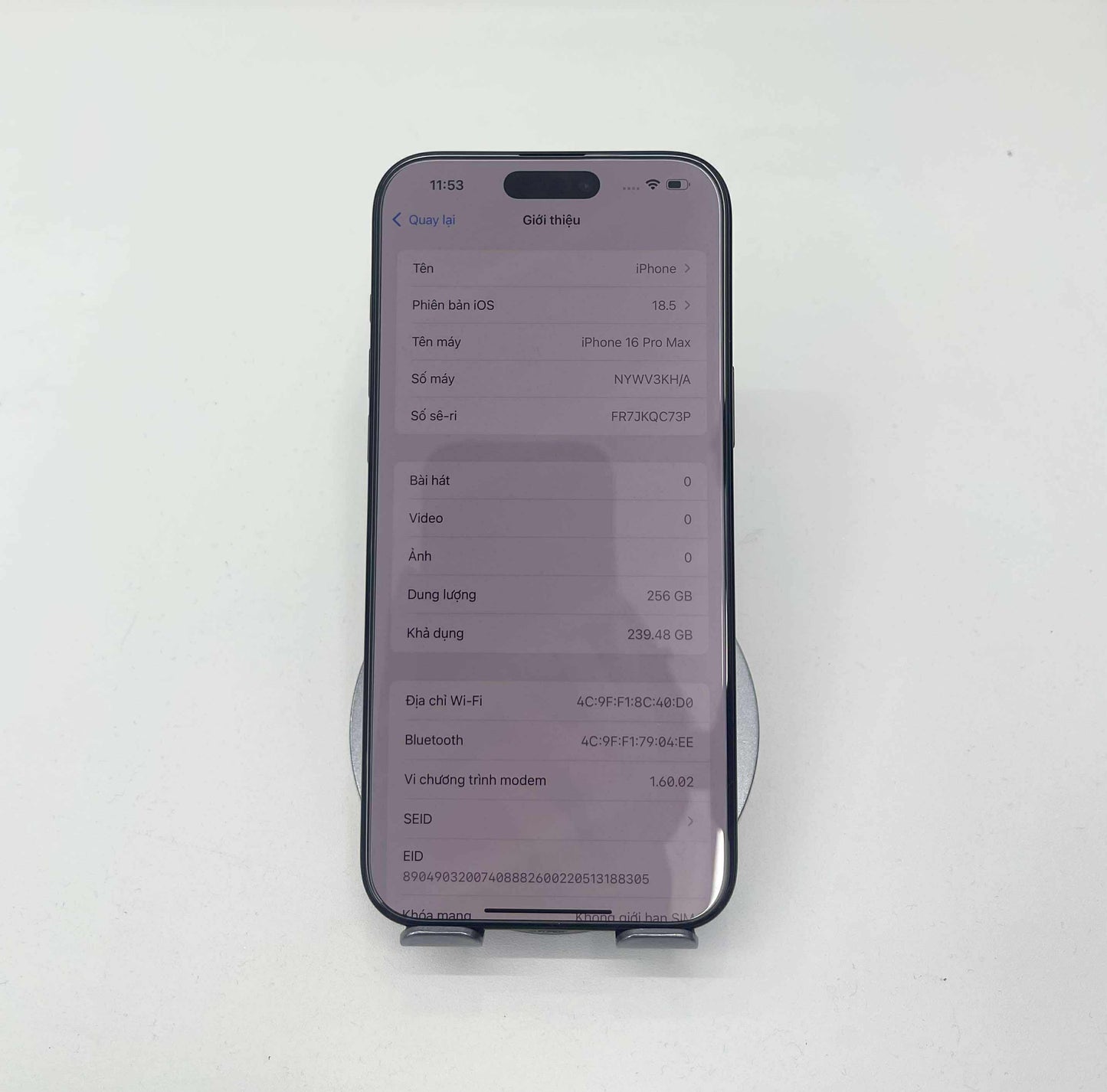 IPhone 16 Promax 256GB màu Đen REFO - Pin 100% sạc 0L - 45312