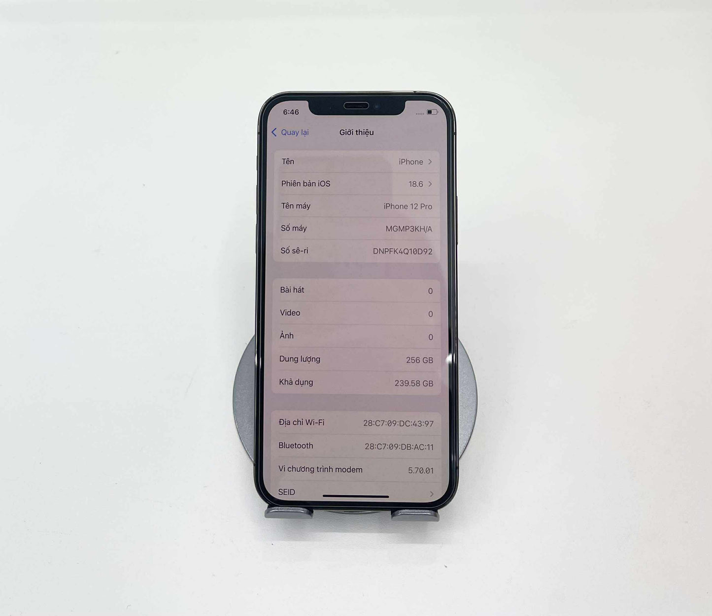 IPhone 12 Pro 256gb Màu Đen - Pin thay mới 100% - 12996