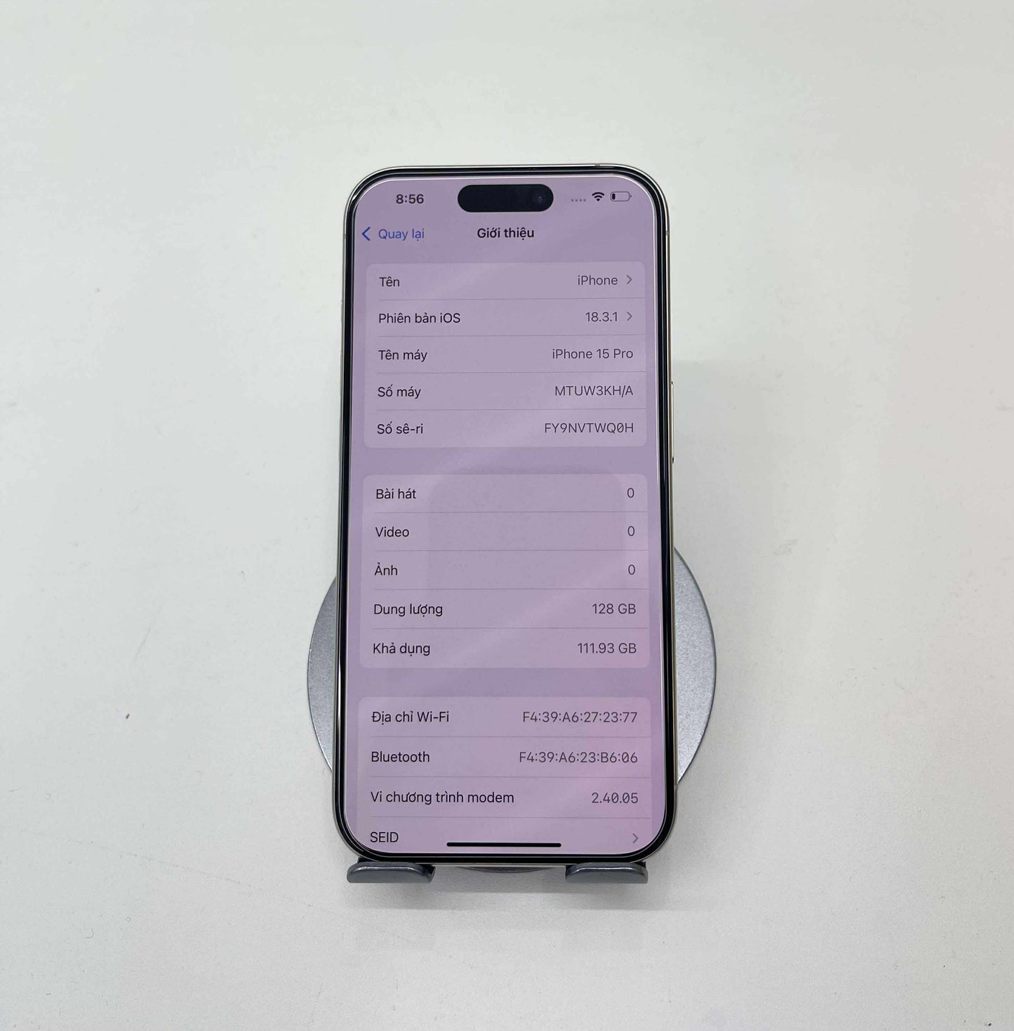 IPhone 15 Pro 128GB Màu trắng - Pin 89% - A- -97744*