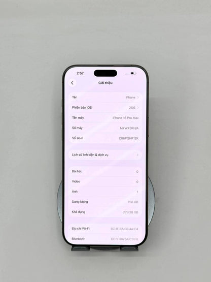 IPhone 16 ProMax 256GB Màu vàng - Pin 87% - 05915 - A-*Busan