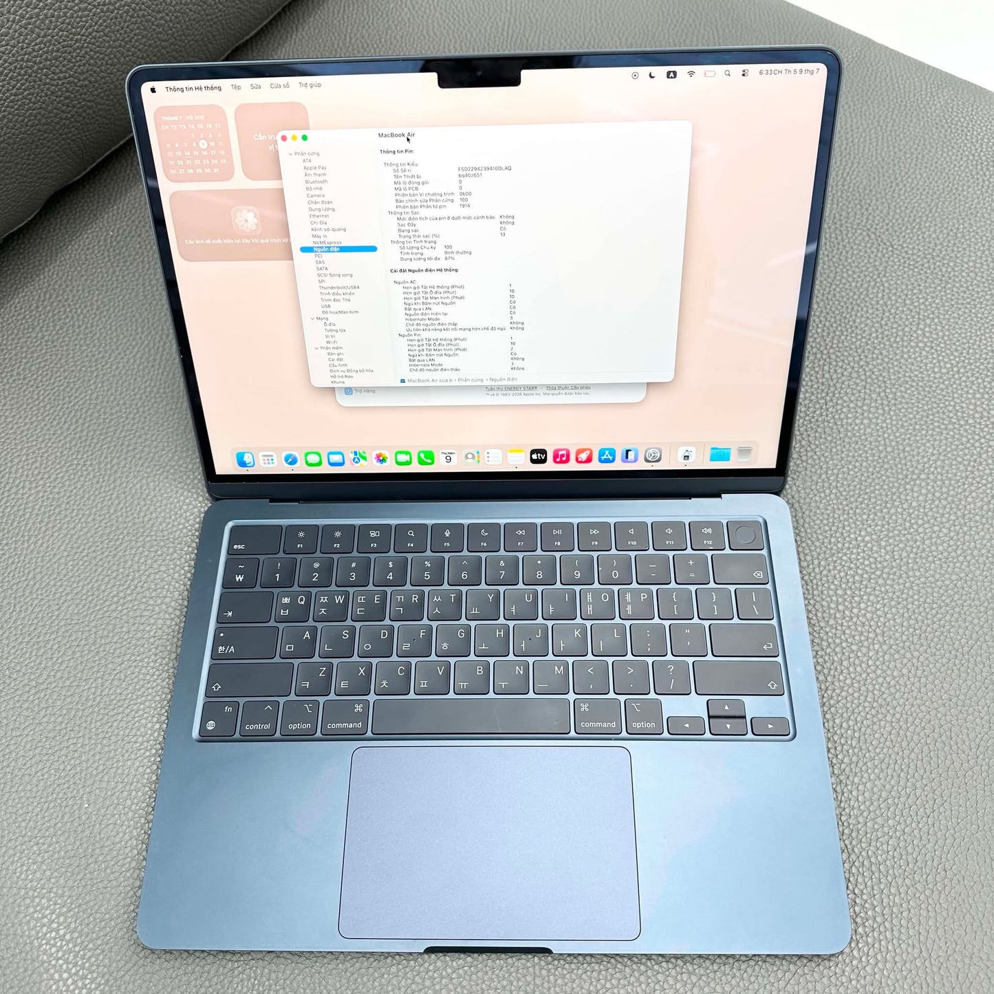 MacBook Air M2 bản 8GB/256GB Màu xanh đen - Pin 87% - C6XVC - A-