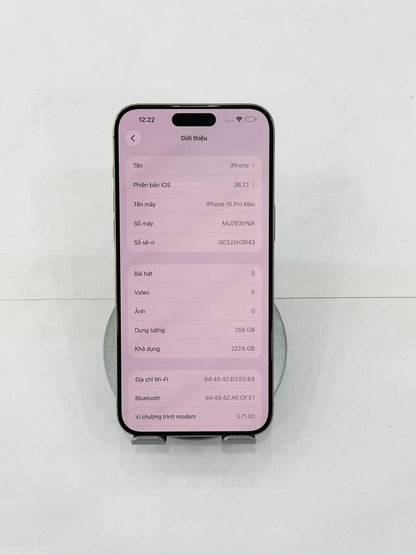 IPhone 15 Promax 256gb Màu Titan  - Pin 86% - 30403 - a-* Teku