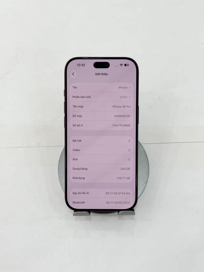 IPHONE 18 PRO 256 ĐỎ - Pin 100% sạc 26 lần - 53365 Teku