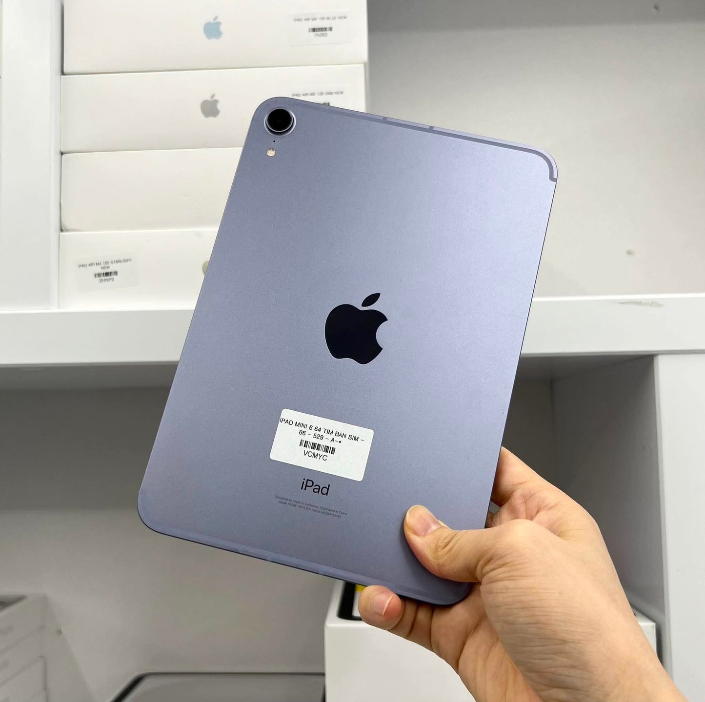 IPad Mini 6 bản 64gb Màu Tím Ban Sim - Pin 86% - VCMYC - A-*