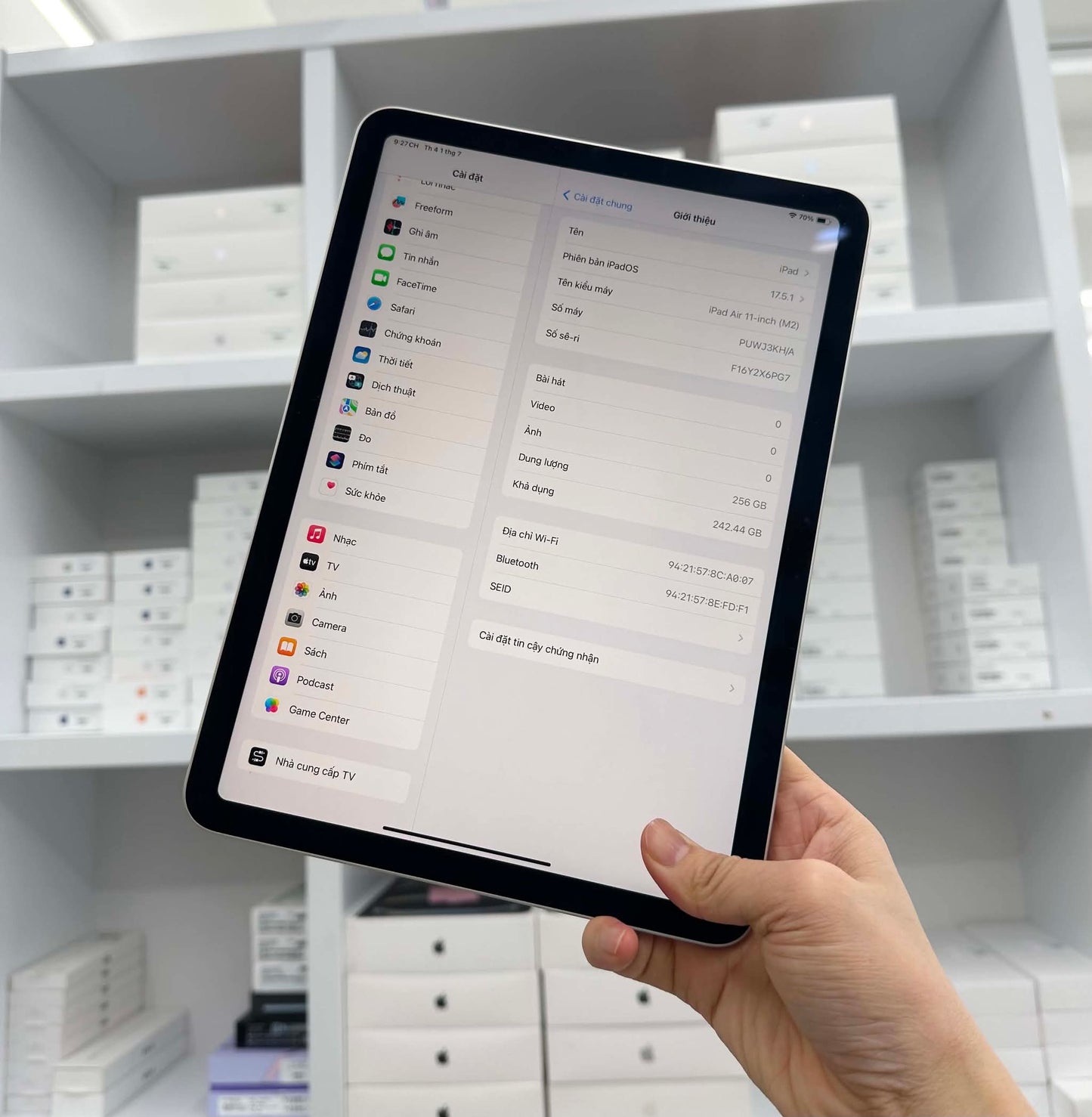 IPad Air 6 bản 256GB Màu Starlight - Pin 100% - X6PG7  - A-*