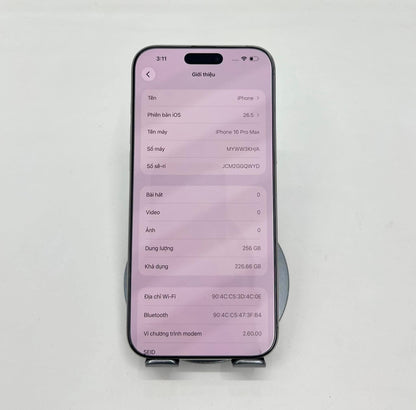 IPhone 16 ProMax 256gb Màu trắng - Pin 95% - 75091