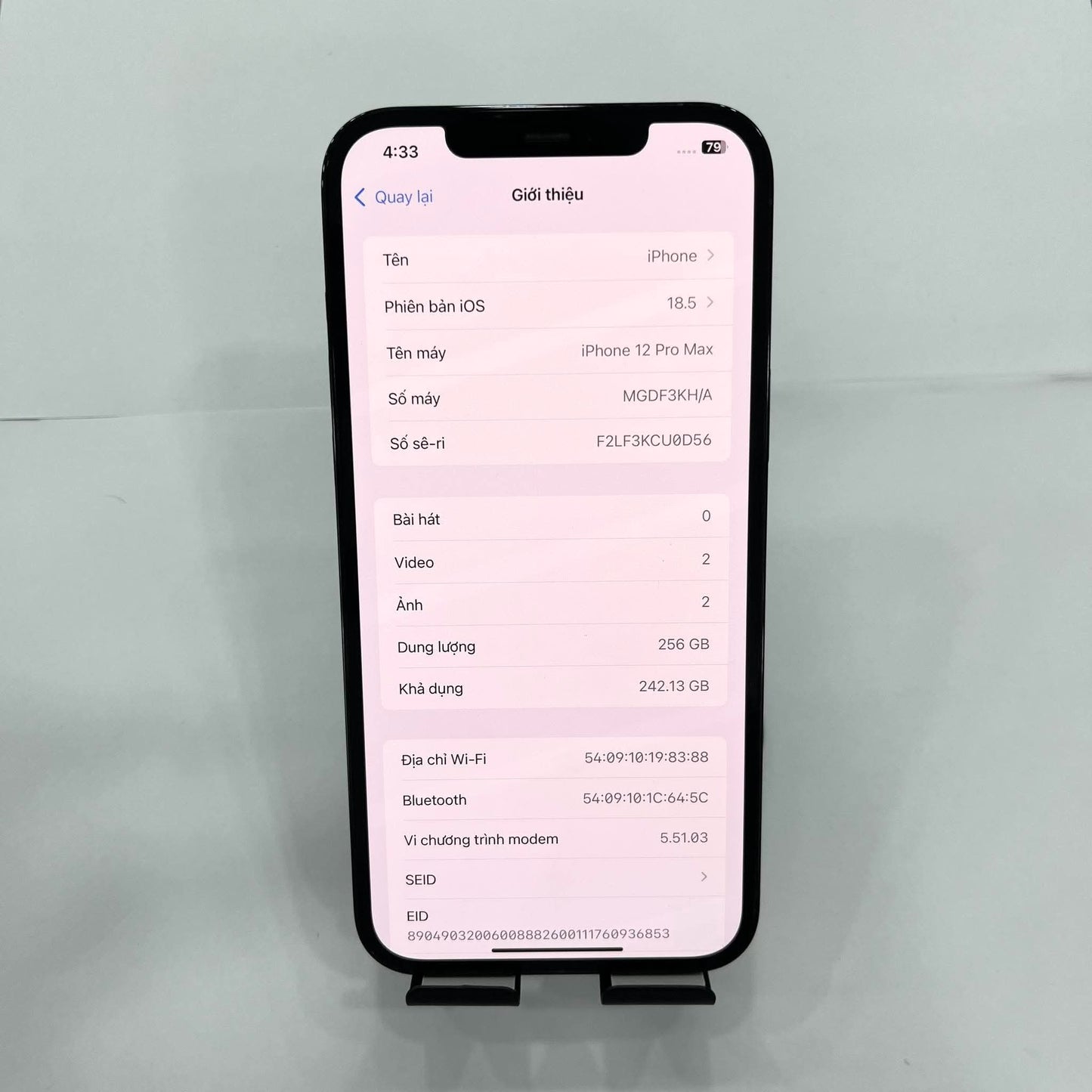 IPhone 12 Promax 256gb Màu Xanh blue - Pin 87% - 82222 - A-* Busan